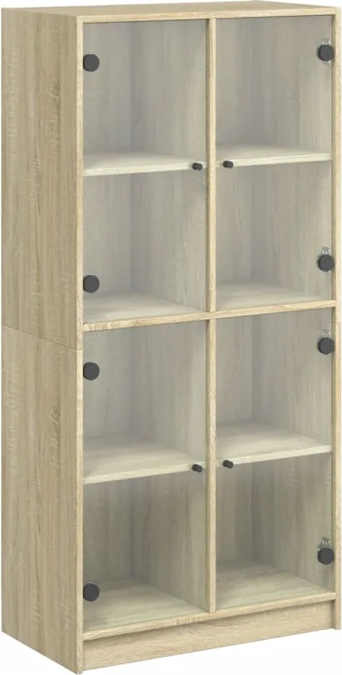 vidaXL sonoma tölgy színű magasszekrény ajtókkal 68x37x142 cm