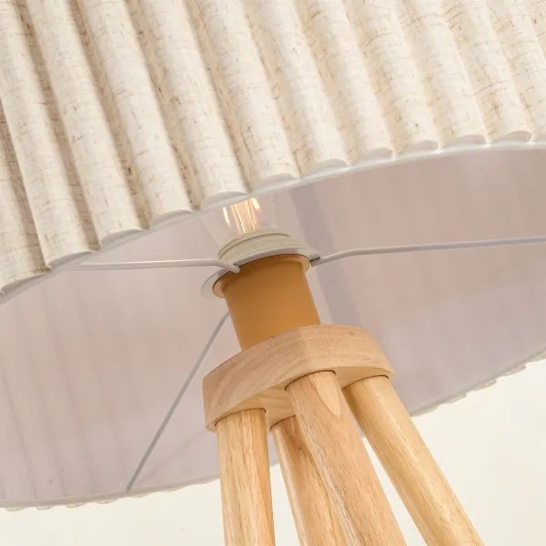 Brilagi - Állólámpa NORDIC WAVE 1xE27/15W/230V fa/lenvászon