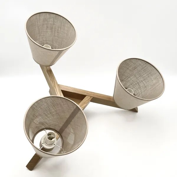 Brilagi - LED  Felületre szerelhető csillár  ANTHONY 3xE14/40W/230V tölgy/bézs