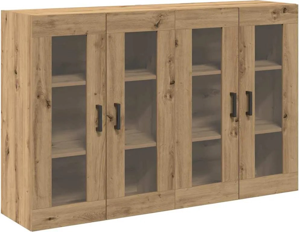 vidaXL Fali Szekrények 2 pcs Artisan tölgy 69,5 x 34 x 90 cm Faanyag