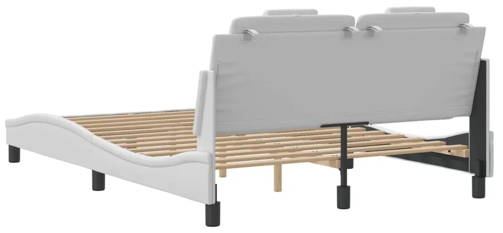 fehér műbőr ágykeret Viana matrac nélkül 140x190 cm