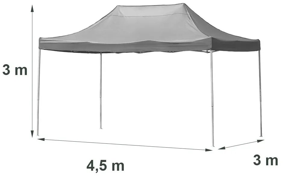 Összecsukható kerti pavilon 3x4,5 m