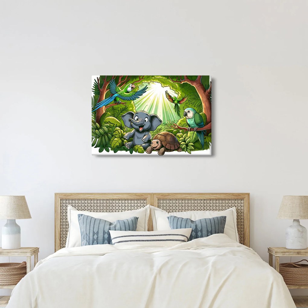 Kép - Vidám állatkák (90x60 cm)