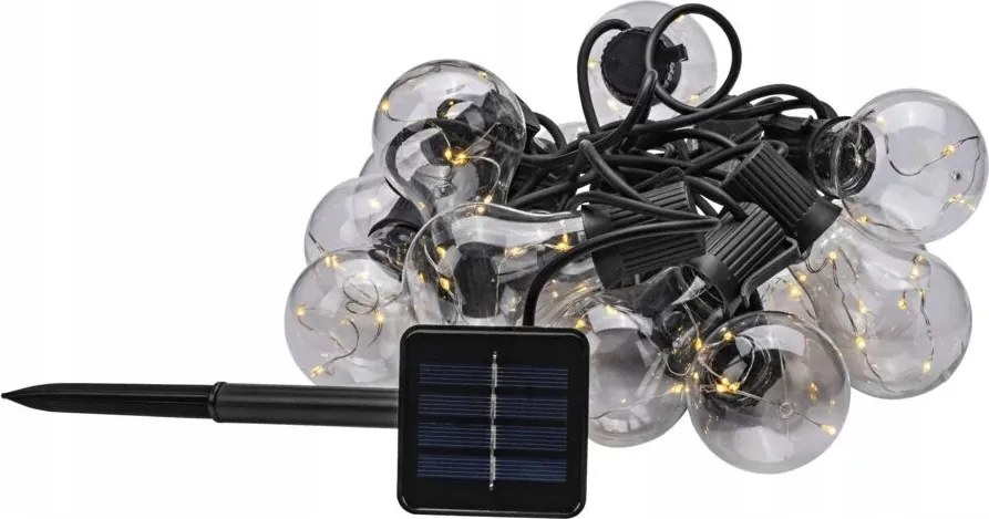 Napelemes LED-es fénylánc izzók 15db