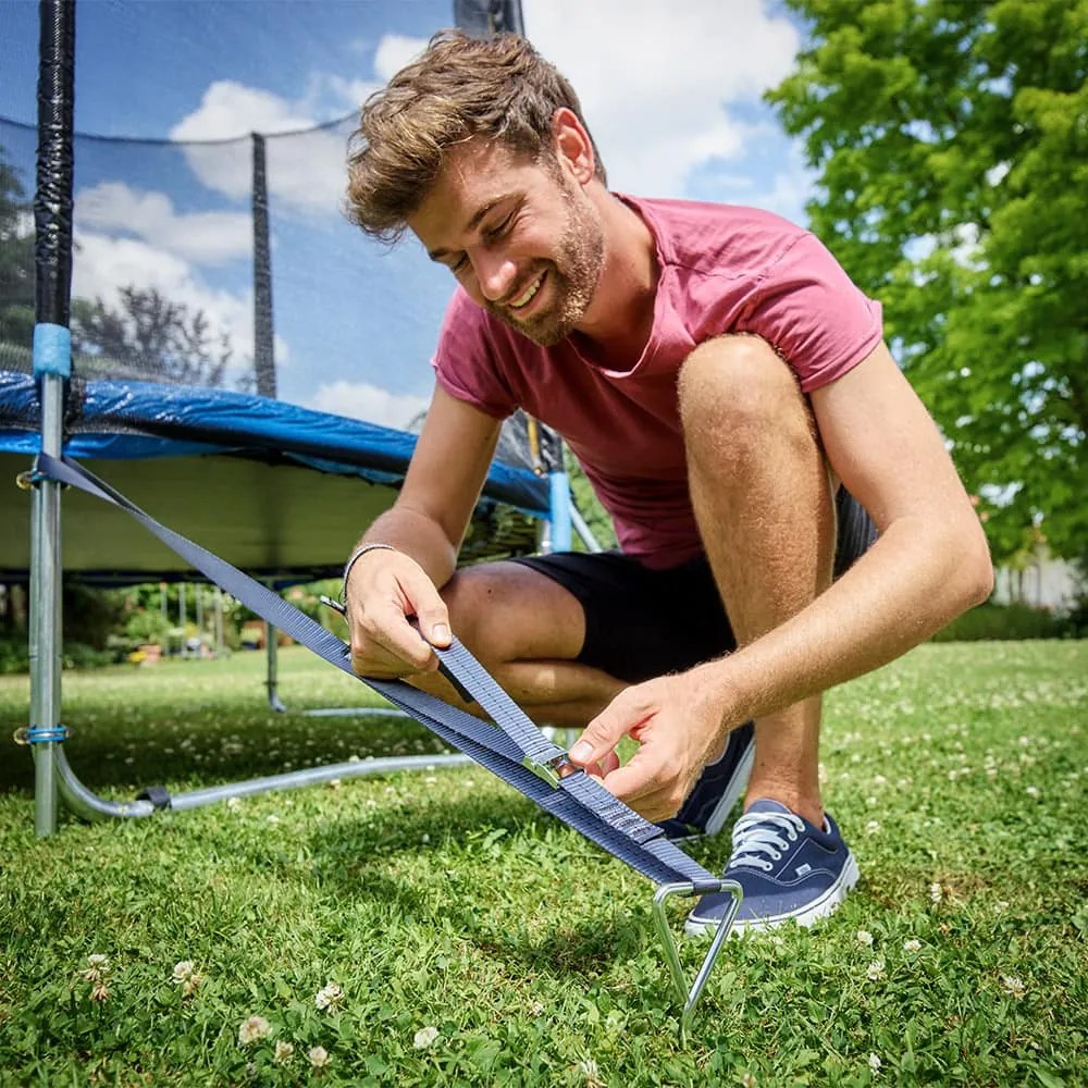 Földhorgony készlet, 4 db, 42,5x8,5cm, ezüst Monzana