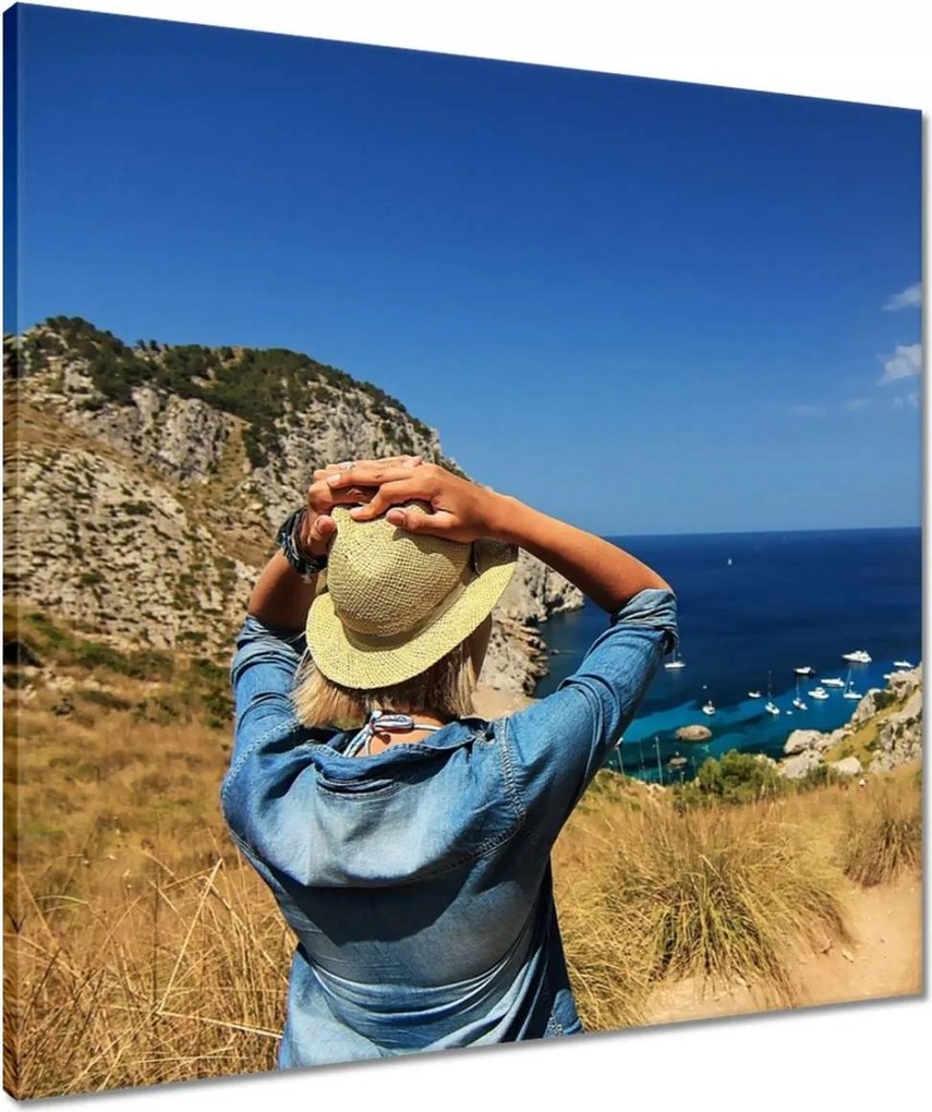 Vászonkép 60x60 Séta a sziklán