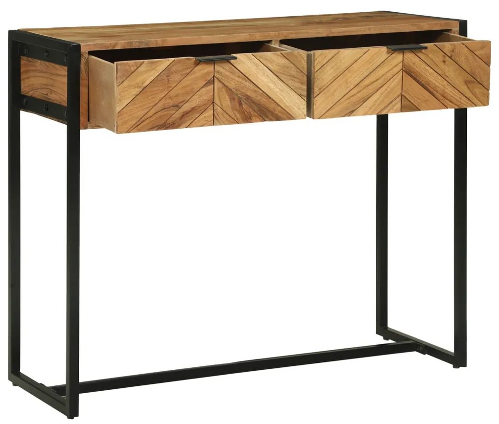 Konzol Asztal 90x35x75 cm Szilárd Fa Akác