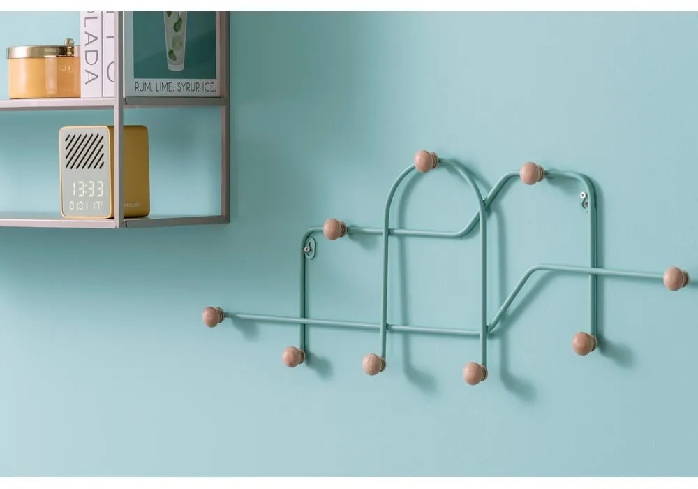 Türkiz fém fali fogas 71 cm Maze – PT LIVING