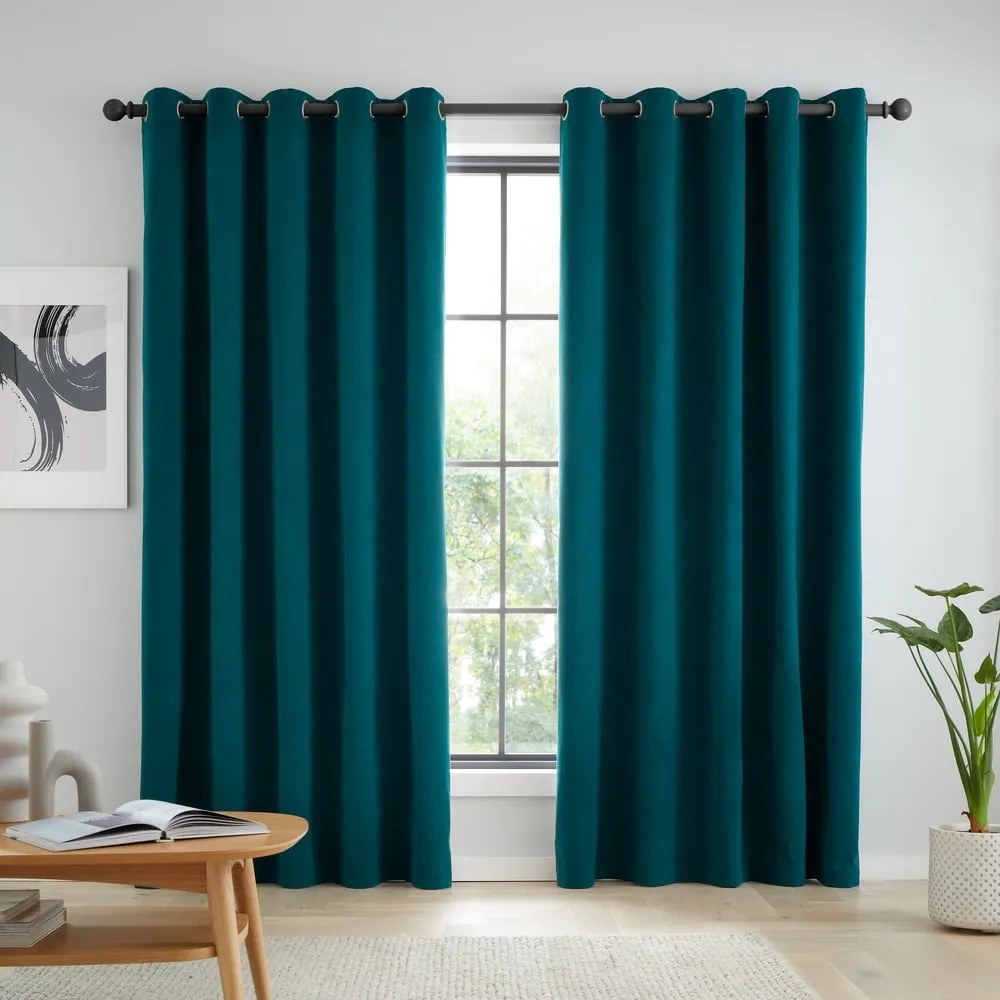 Türkiz sötétítő függöny szett 2 db-os 168x229 cm Wilson – Catherine Lansfield