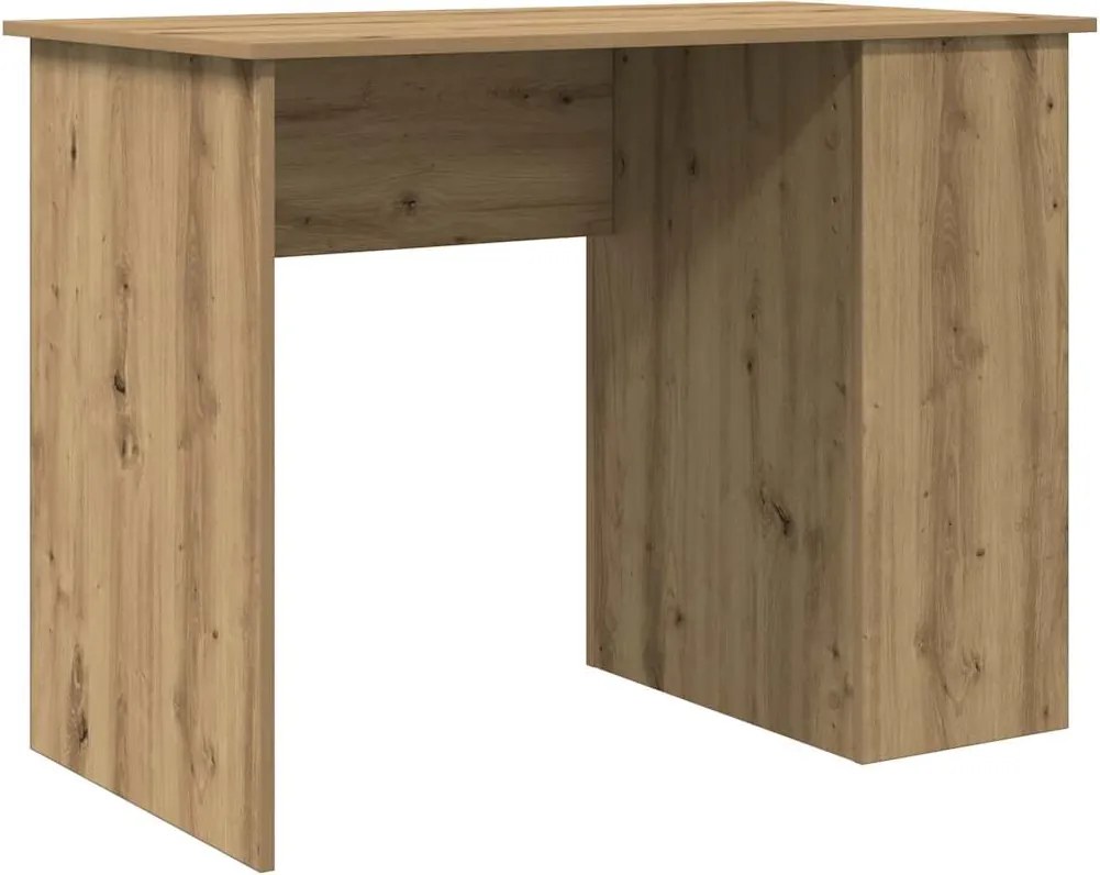 vidaXL kézműves tölgy színű szerelt fa íróasztal 100x55x75 cm