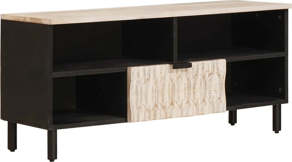 vidaXL TV szekrény fiókkal Fehér mosott felület 100 x 33 x 46 cm