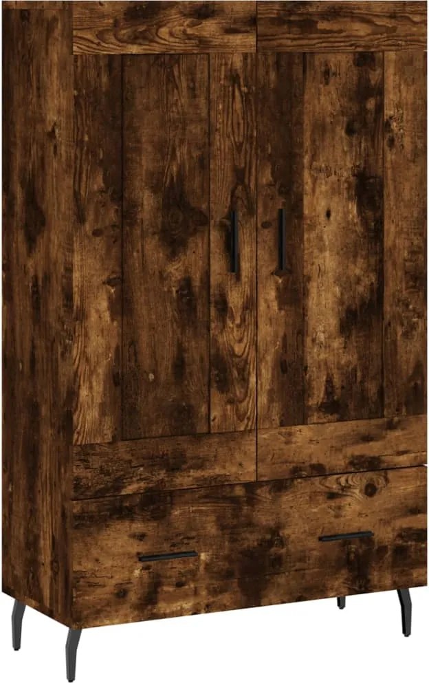 vidaXL füstös tölgy színű szerelt fa magasszekrény 69,5 x 31 x 115 cm