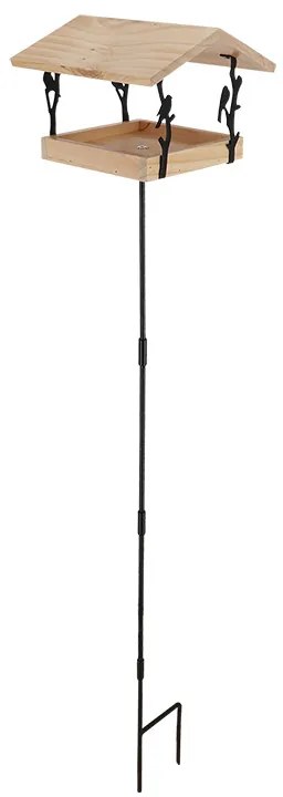 Leszúrható madáretető, lézervágott madár mintával, 131 cm