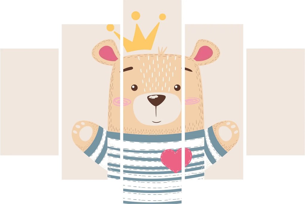 Kép - Teddy maci koronával (150x105 cm)