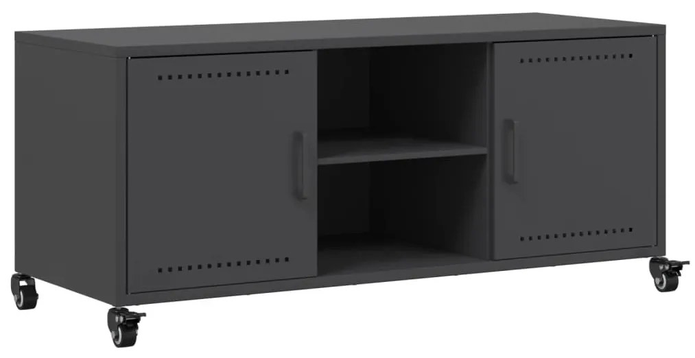 fekete acél TV-szekrény 100,5 x 39 x 43,5 cm