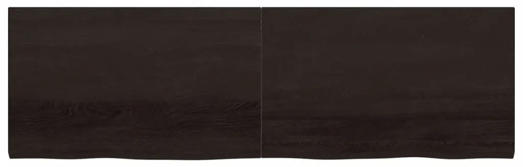sötétbarna kezelt tömör tölgyfa asztallap 200x60x(2-4) cm