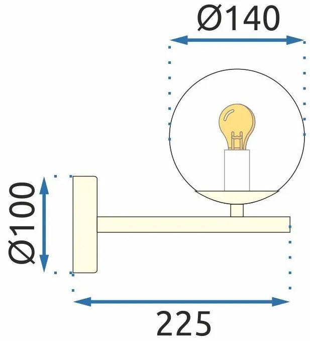 Toollight - fali üveglámpa Classic APP684-1W, arany, OSW-05639