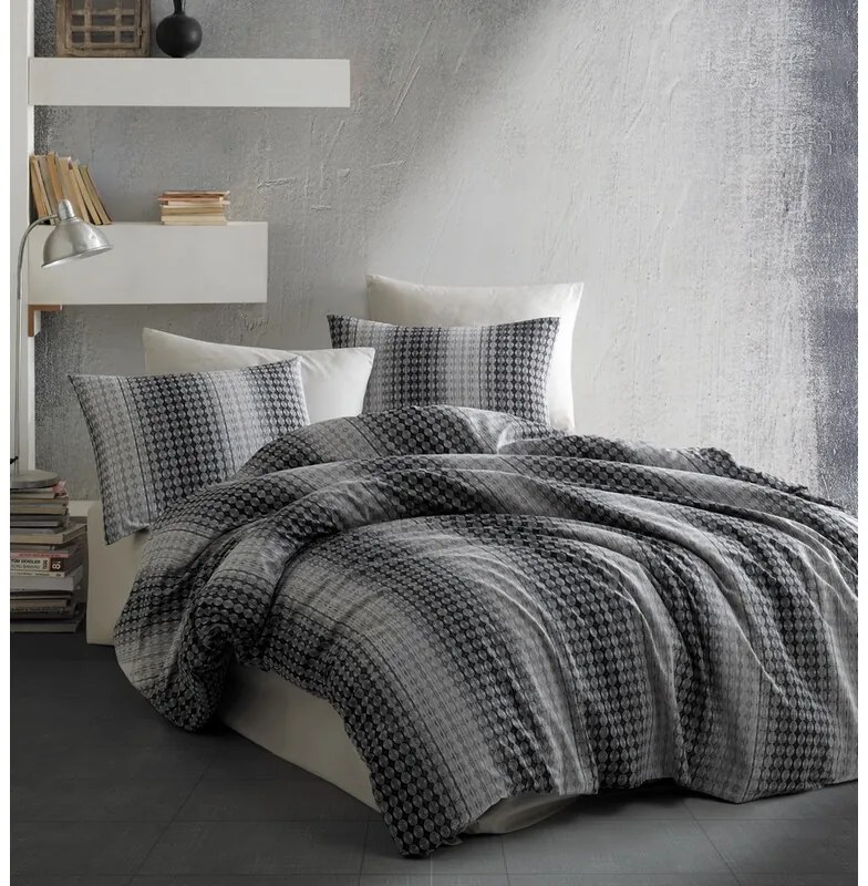 BedTex Pamut ágynemő Oberon szürke, 220 x 200 cm,2 db 70 x 90 cm