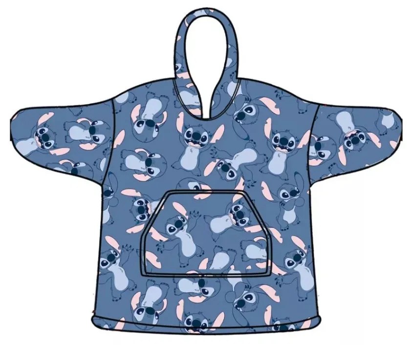 Disney Lilo és Stitch, A csillagkutya Glee belebújós plüss polár takaró, poncsó 7-14 év
