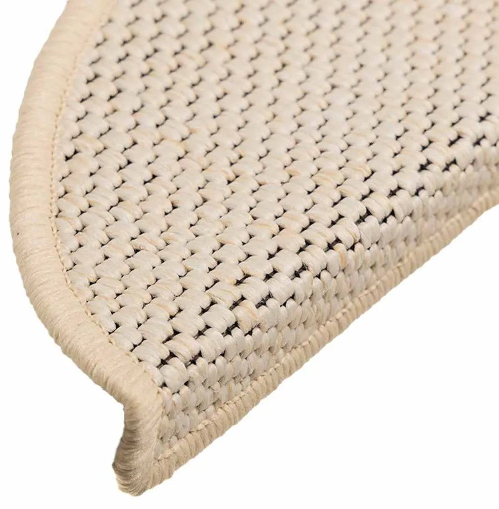 15 db szizál hatású berber öntapadó lépcsőszőnyeg 56x17x3 cm