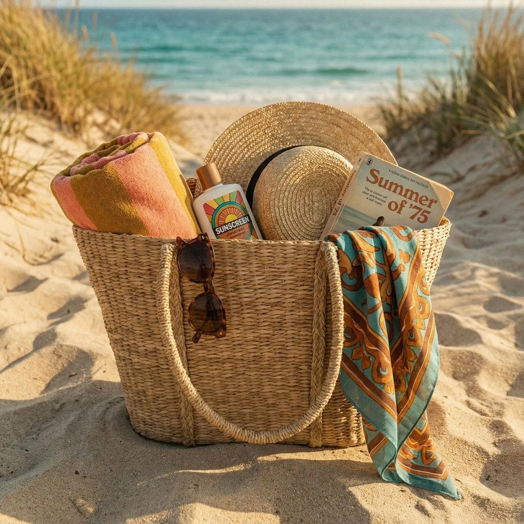 Tengeri fűből készült strandkosár 57 x 14 x 30 cm