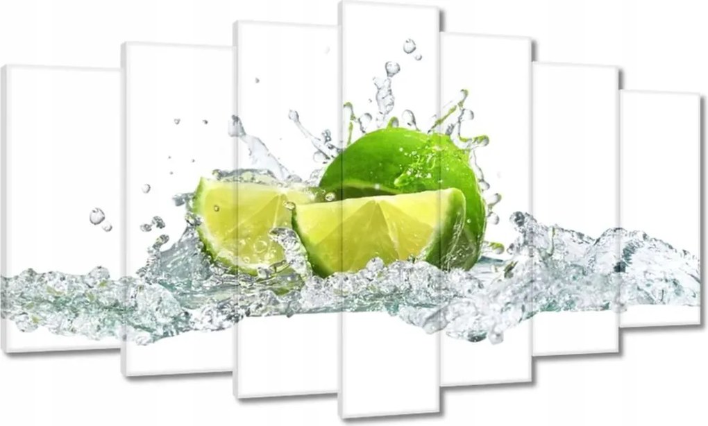 Vászonkép 140x80 Lime fröccsenő víz