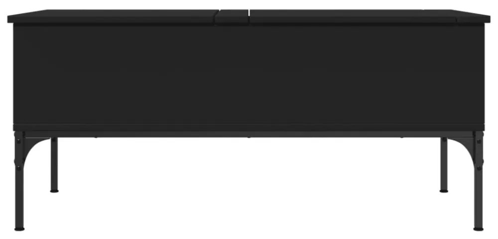 vidaXL fekete szerelt fa és fém dohányzóasztal 100 x 50 x 45 cm