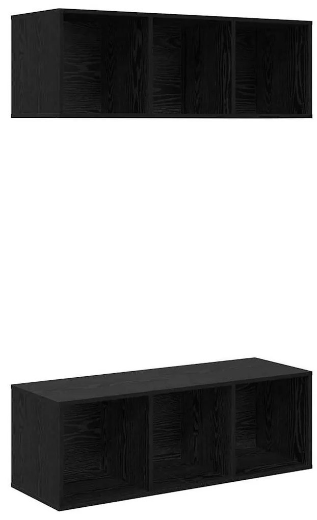 Fali TV szekrények 2 pcs Musta tammi 37 x 37 x 107 cm Faanyag