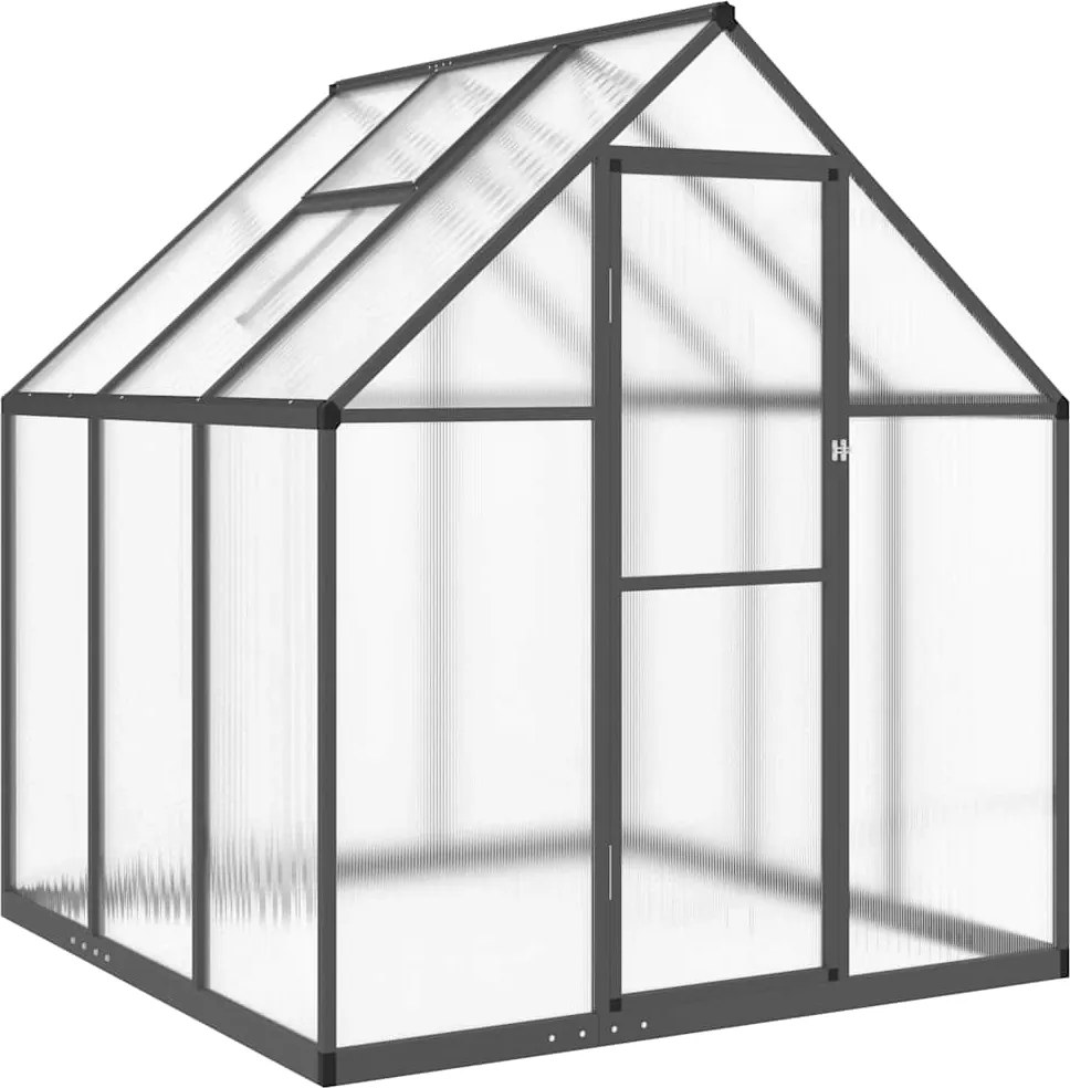 vidaXL antracitszürke alumínium melegház alapvázzal 169 x 169 x 195 cm