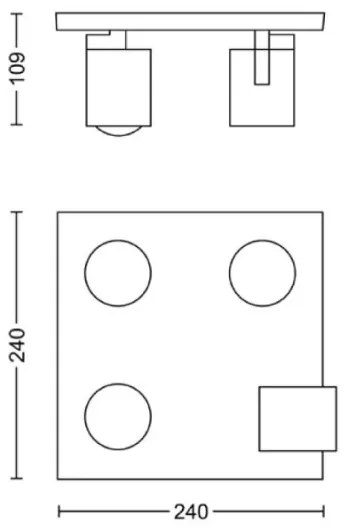 Philips - Spotlámpa RUNNER 4xGU10/20W/230V fekete