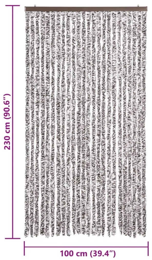 barna és bézs zsenília rovarfüggöny 100 x 230 cm