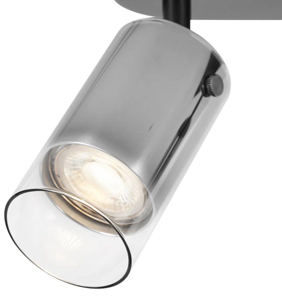 Modern mennyezeti spotlámpa gunmetal színben, 2 lámpás, forgatható és állítható - Drain