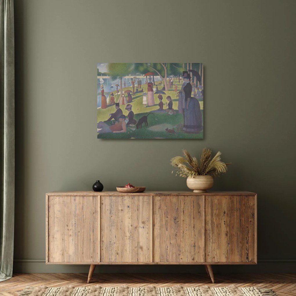 Üveg kép - Georges Seurat, A Sunday on La Grande Jatte, reprodukciók (70x50 cm)