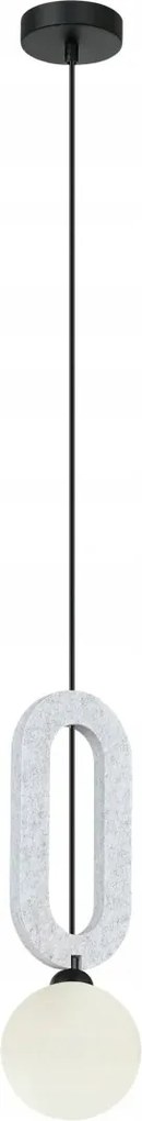 Függőlámpa Italux Masso fekete filc G9 25W díszítő elem szürke