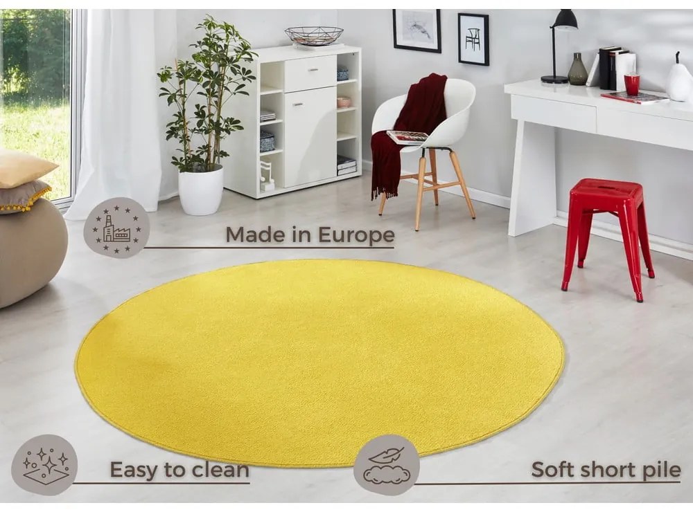 Sárga kerek szőnyeg ø 200 cm Fancy – Hanse Home