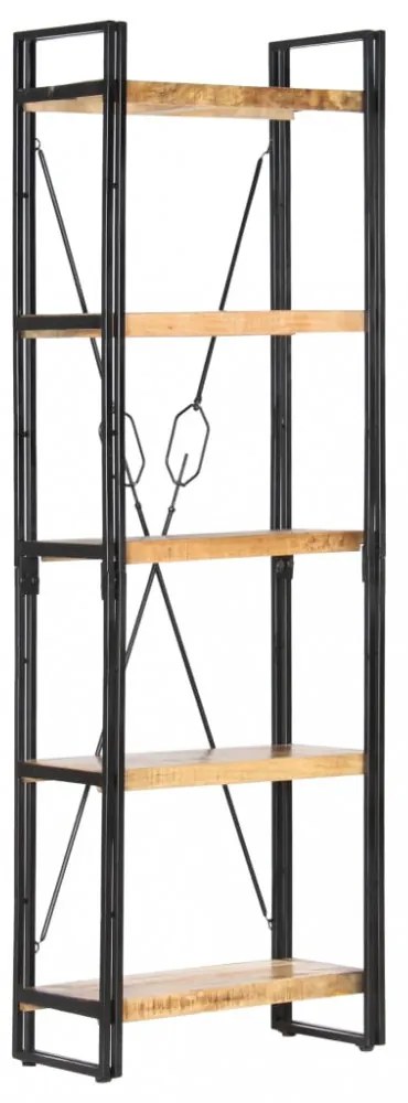 5 szintes tömör mangófa könyvespolc 60 x 30 x 180 cm