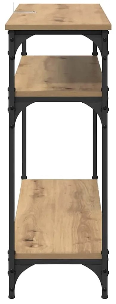 vidaXL Konzolasztal polcokkal Artisan tölgy 100 x 29 x 75 cm Faanyag