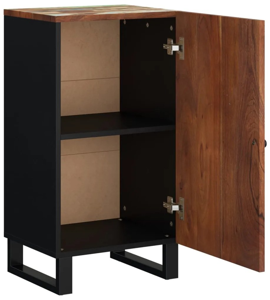 tömör újrahasznosított fa tálalószekrény ajtóval 40x31x75 cm