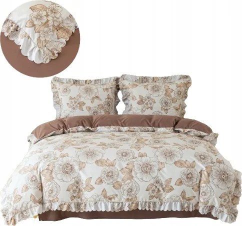 Fodros ágyneműhuzat garnitúra 200x220 Virágmintás ágyneműhuzat garnitúra