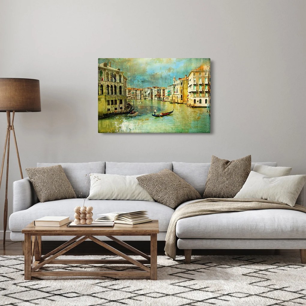 Kép - velencei csatorna és gondolák (90x60 cm)