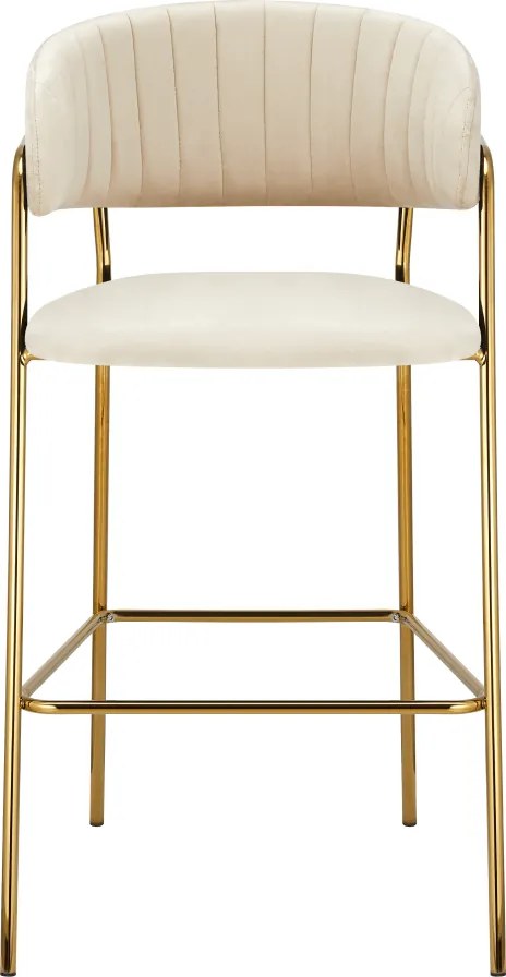 Design bárszék, bézs Velvet szövet/gold króm arany, DASMIN TYP 2