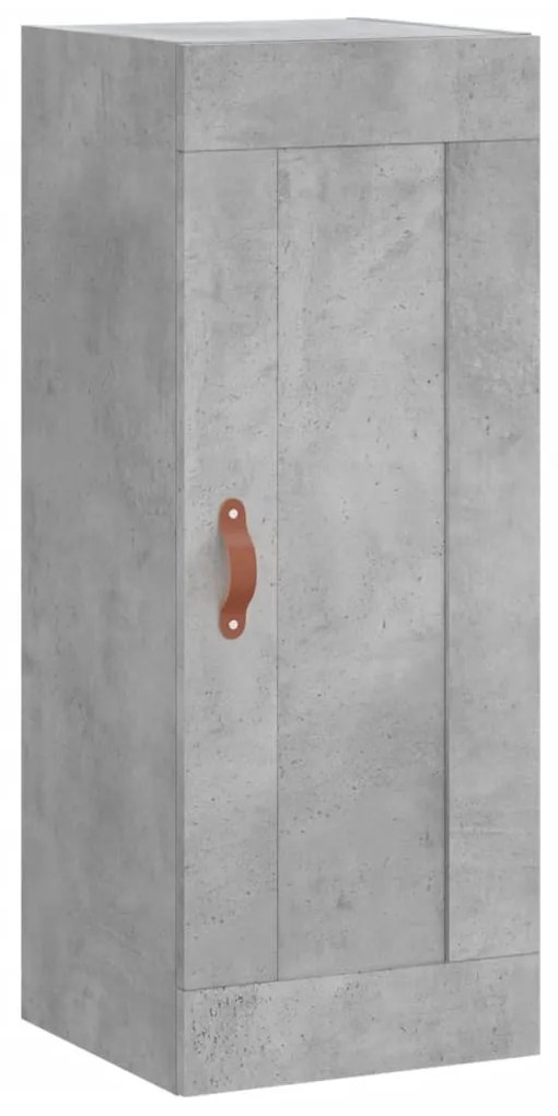 betonszürke szerelt fa fali szekrény 34,5x34x90 cm