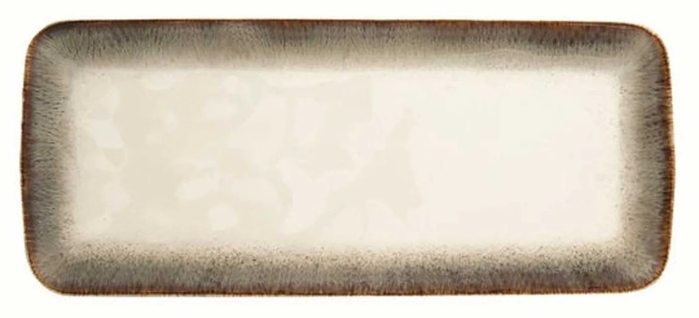 Porcelán hosszúkás asztali kínáló tál 36x16 cm barna Easy Life NUANCES Brown