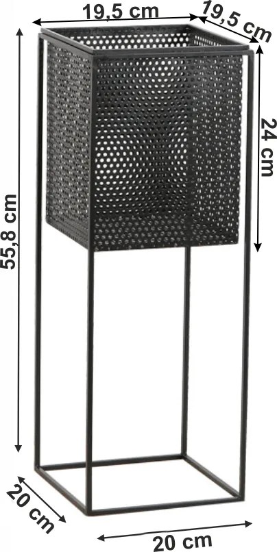 Virágtartó állvány, fekete, MELOI TYP 1