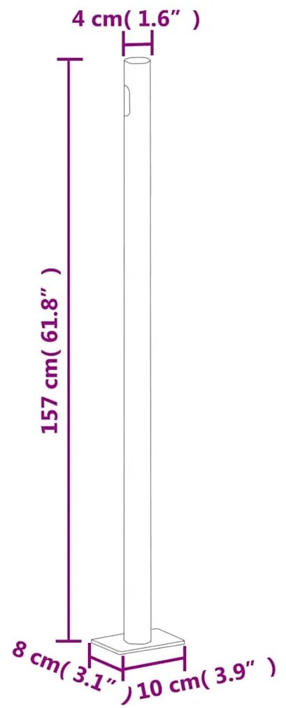 krémszínű kihúzható oldalsó terasz-napellenző 600 x 160 cm