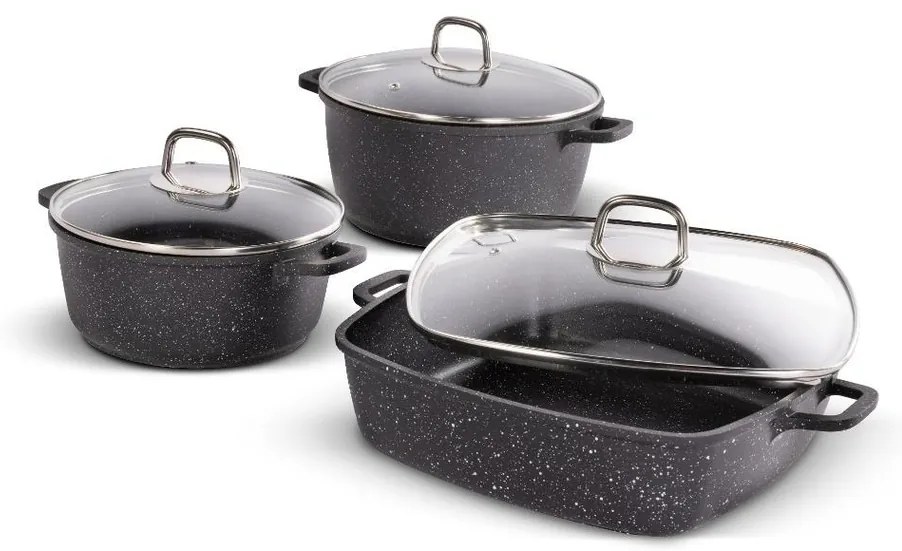 Lamart LT1287 6 részes edénykészlet Cast, fekete