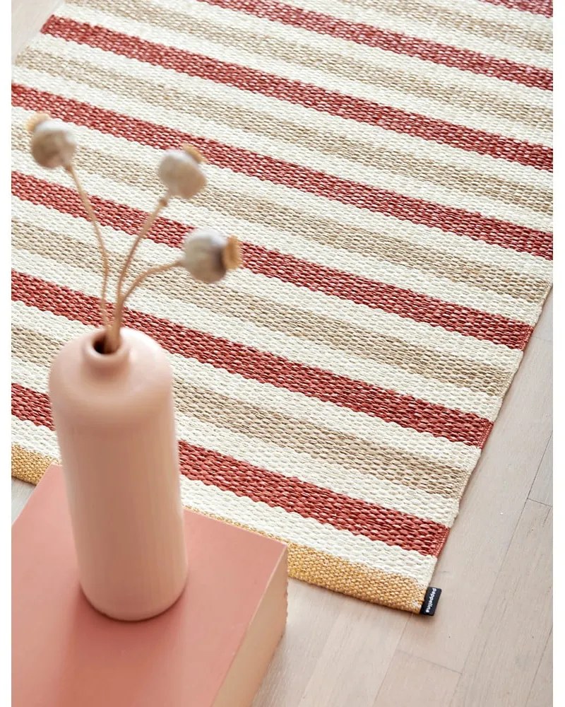 Téglavörös-krémszínű kültéri-beltéri szőnyeg 70x120 cm Teo Brick – Pappelina