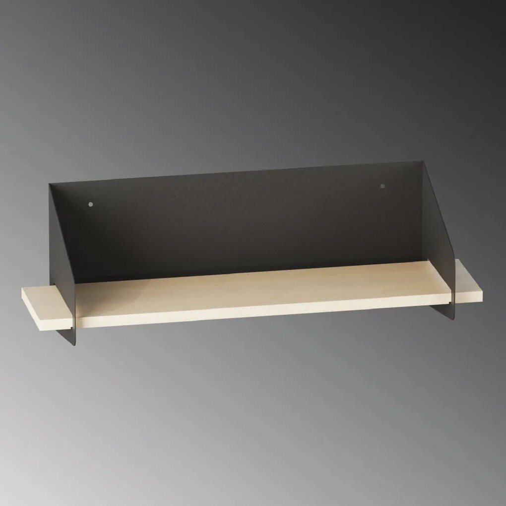 Long fali polc, fekete, 60 cm
