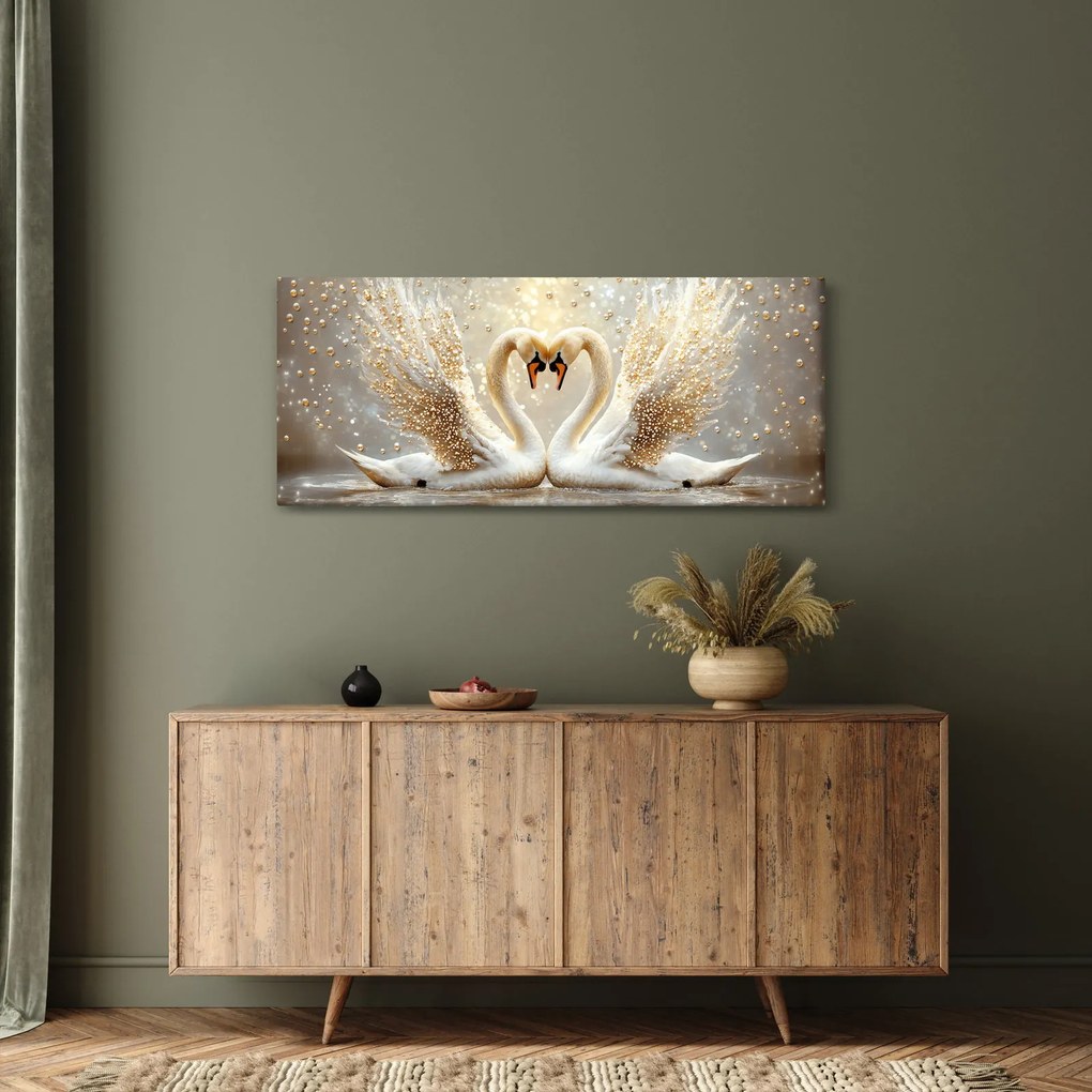 Kép - Arany hattyúk (120x50 cm)