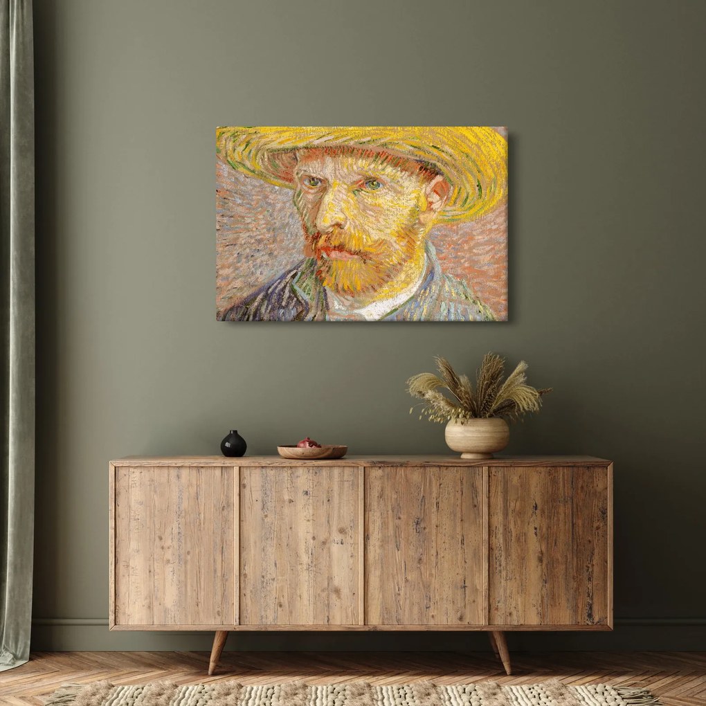 Kép - Vincent van Gogh, Self-Portrait with a Straw Hat (The Potato Peeler), reprodukciók (90x60 cm)
